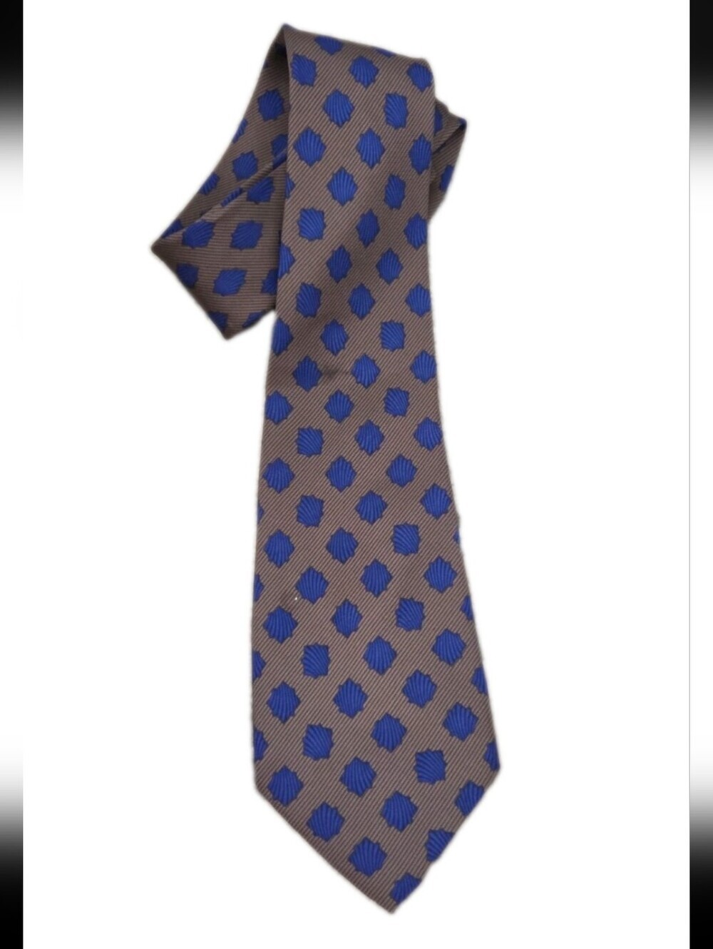 Valentino Mens Brown And Blue Designer Professional 100% Silk Italian Neck Tie